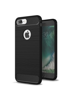 Husa pentru iPhone 7 Plus - Techsuit Carbon Silicone - Black