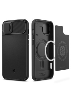 Husa iPhone 14 - Spigen Optik Armor Mag - Black