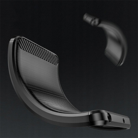 Husa Carbon compatibila Motorola Edge 30 Neo, Tech AntiSoc, Negru