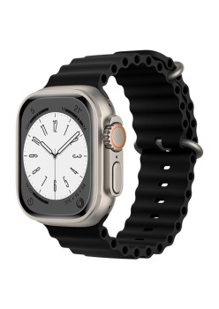 Curea pentru Apple Watch 1/2/3/4/5/6/7/8/9/SE/SE 2/Ultra/Ultra 2 (42/44/45/49mm) - Techsuit Watchband (W038) - Black