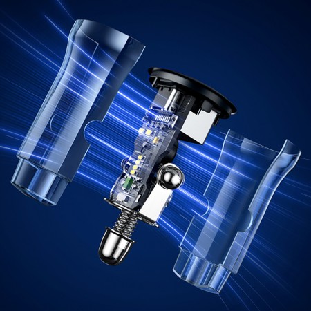 Incarcator Auto Type-C PD30W, USB 18W - USAMS C32 Transparent A+C (US-CC164) - Blue