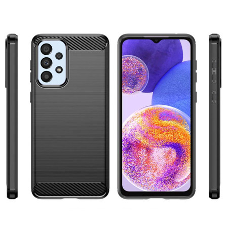 Husa Carbon compatibila Samsung Galaxy A23 4G / A23 5G, Tech Protects, Negru
