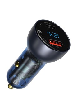 Incarcator Auto Type-C PD65W, USB QC4.0 - Baseus (CCKX-C0G) - Gri