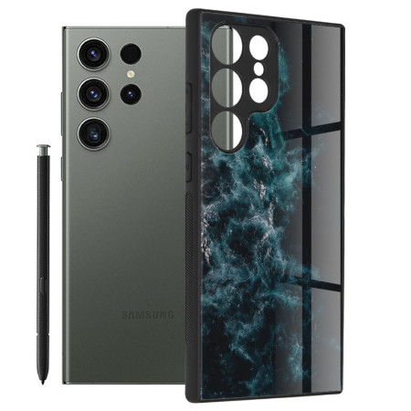 Husa telefon compatibila Samsung Galaxy S23 Ultra, Tech Glass, Blue Nebula