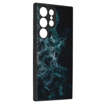 Husa telefon compatibila Samsung Galaxy S23 Ultra, Tech Glass, Blue Nebula