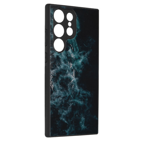 Husa telefon compatibila Samsung Galaxy S23 Ultra, Tech Glass, Blue Nebula