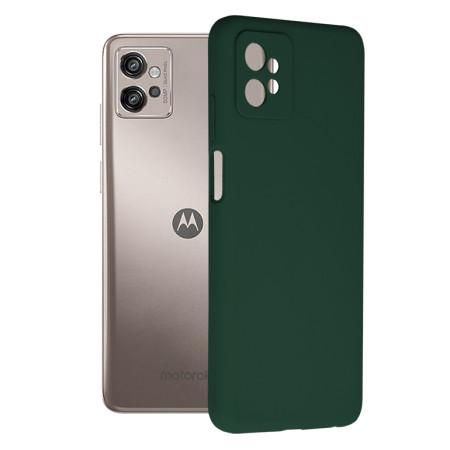 Husa de telefon compatibila Motorola Moto G32, Antiamprenta, Interior Microfibra, Camera Extra Pro, Dark Green