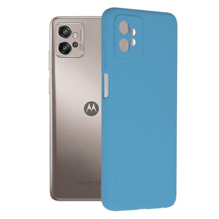 Husa de telefon compatibila Motorola Moto G32, Antiamprenta, Interior Microfibra, Camera Extra Pro, Denim Blue