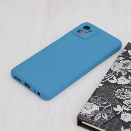 Husa de telefon compatibila Motorola Moto G32, Antiamprenta, Interior Microfibra, Camera Extra Pro, Denim Blue