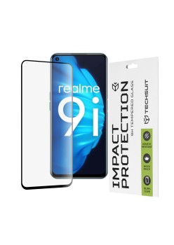 Folie pentru Realme 9i / 9 5G / 9 Pro / 8i / Narzo 50 / Oppo A76 / A96 / OnePlus Nord CE 2 Lite 5G - Techsuit 111D Full Cover / Full Glue Glass - Black