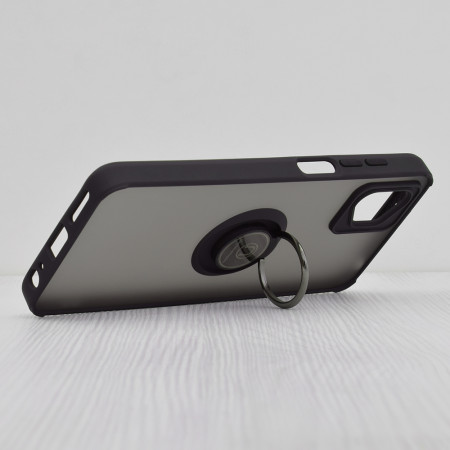 Husa telefon compatibila Motorola Moto G32, Glinth Magnet Auto si Inel Rotativ, Negru