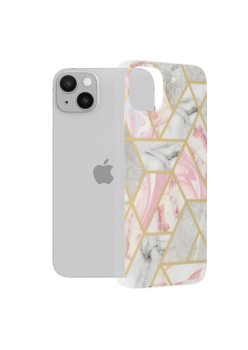 Husa pentru iPhone 14 Plus - Techsuit Marble Series - Pink Hex