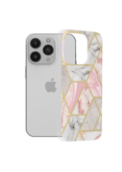 Husa pentru iPhone 14 Pro - Techsuit Marble Series - Pink Hex