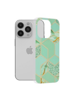 Husa pentru iPhone 14 Pro - Techsuit Marble Series - Green Hex