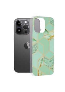 Husa pentru iPhone 14 Pro Max - Techsuit Marble Series - Green Hex