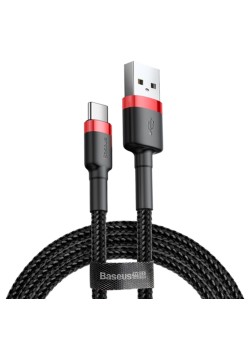 Cablu de Date USB Type-C, 3A, 0.5m - Baseus Cafule (CATKLF-A91) - Black / Red