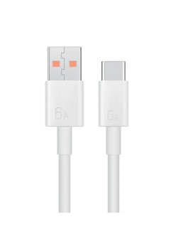 Cablu de Date USB la Type-C, Super Fast Charging 6A, 66W, 1m - Huawei (LX04072043) - White (Bulk Packing)