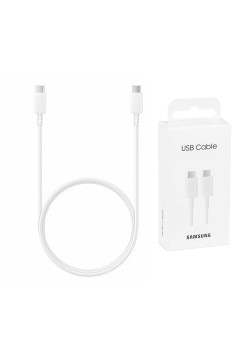 Cablu de Date USB-C la Type-C Fast Charging 3A, 1m - Samsung (EP-DA705BWEGWW) - White (Blister Packing)