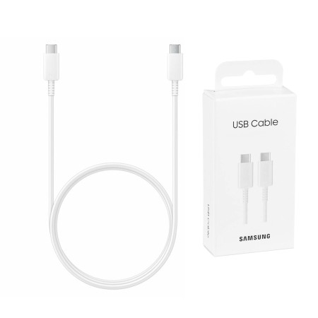 Cablu de Date USB-C la Type-C Fast Charging 3A, 1m - Samsung (EP-DA705BWEGWW) - White (Blister Packing)