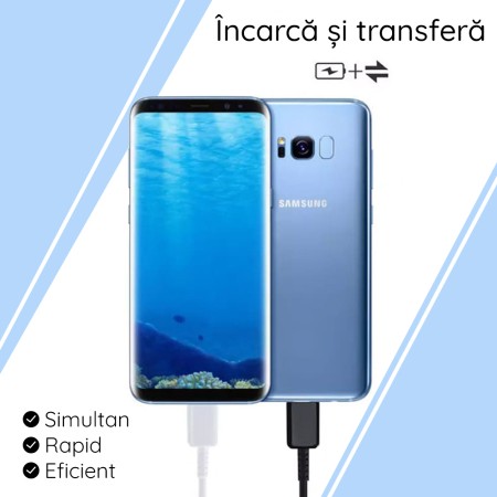 Cablu de Date USB-C la Type-C Fast Charging 3A, 1m - Samsung (EP-DA705BWEGWW) - White (Blister Packing)