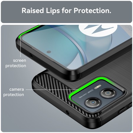 Husa pentru Motorola Moto G53 - Techsuit Carbon Silicone - Black