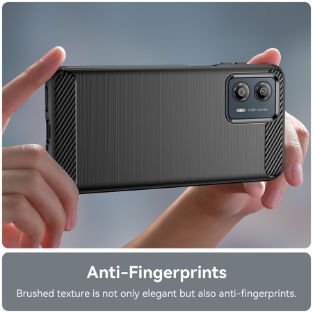 Husa pentru Motorola Moto G53 - Techsuit Carbon Silicone - Black