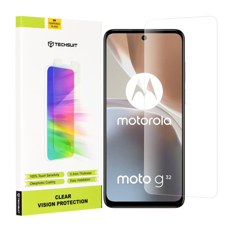 Folie sticla telefon compatibila Motorola Moto G32, 9H, Case Friendly, Techsuit, Transparenta