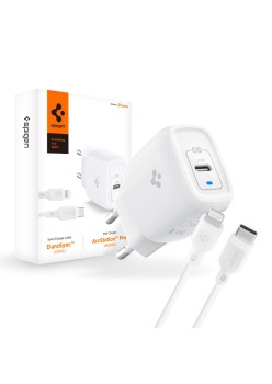 Incarcator Priza Type-C PD 20W, cablu Type-C la Lightning - Spigen (PE2C10CL) - White