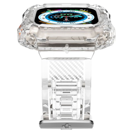 Husa pentru Apple Watch Ultra / Ultra 2 + Curea - Spigen Rugged Armor Pro - Crystal Clear