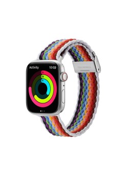 Curea pentru Apple Watch 1/2/3/4/5/6/7/8/9/SE/SE 2 (38/40/41mm) - Dux Ducis Mixture II Version - PaleStripes