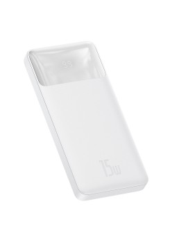 Baterie externa 10000mAh, 15W - Baseus Bipow Digital Display (PPBD050002) - White