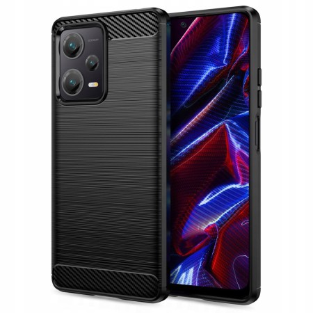 Husa pentru Xiaomi Redmi Note 12 5G / Poco X5 - Techsuit Carbon Silicone - Black