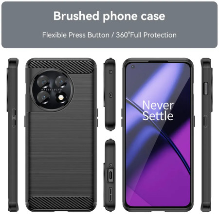 Husa Carbon compatibila OnePlus 11, Tech Protects, Negru