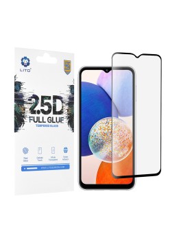 Folie pentru Samsung Galaxy A14 4G / A14 5G - Lito 2.5D FullGlue Glass - Black