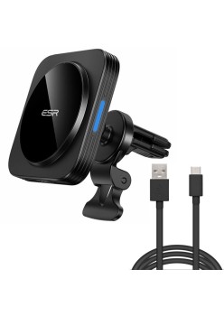 Suport pentru Grila de Ventilatie cu Incarcator Wireless MagSafe 15W - ESR HaloLock - Black