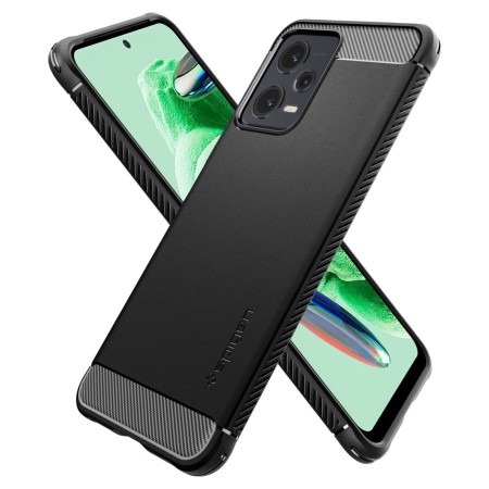 Husa pentru Xiaomi Redmi Note 12 5G / Poco X5 - Spigen Rugged Armor - Black