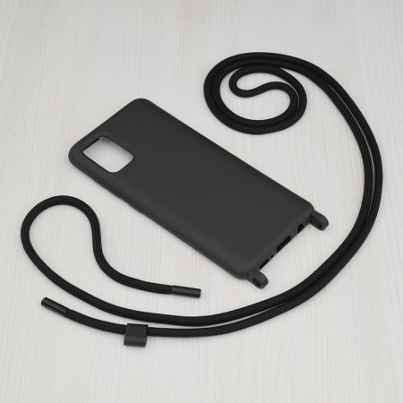 Husa pentru Samsung Galaxy A51 4G - Techsuit Crossbody Lanyard - Black