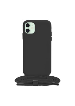 Husa pentru iPhone 11 - Techsuit Crossbody Lanyard - Black