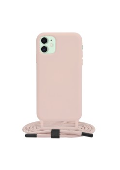 Husa pentru iPhone 11 - Techsuit Crossbody Lanyard - Pink
