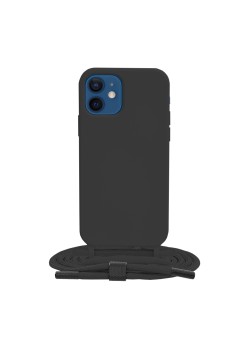 Husa pentru iPhone 12 - Techsuit Crossbody Lanyard - Black
