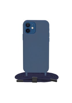 Husa pentru iPhone 12 - Techsuit Crossbody Lanyard - Blue