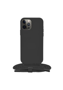 Husa pentru iPhone 12 Pro - Techsuit Crossbody Lanyard - Black