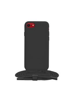 Husa pentru iPhone SE 2, SE 2020 / SE 3, SE 2022 - Techsuit Crossbody Lanyard - Black
