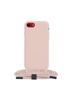 Husa pentru iPhone SE 2, SE 2020 / SE 3, SE 2022 - Techsuit Crossbody Lanyard - Pink