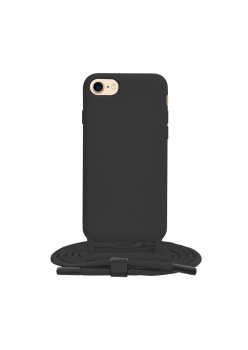 Husa pentru iPhone 7 / 8 / SE 2, SE 2020 / SE 3, SE 2022 - Techsuit Crossbody Lanyard - Black