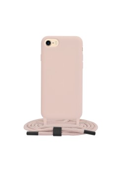 Husa pentru iPhone 7 / 8 / SE 2, SE 2020 / SE 3, SE 2022 - Techsuit Crossbody Lanyard - Pink