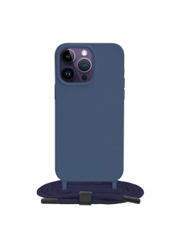 Husa pentru iPhone 14 Pro Max - Techsuit Crossbody Lanyard - Blue