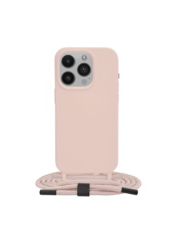 Husa pentru iPhone 14 Pro - Techsuit Crossbody Lanyard - Pink