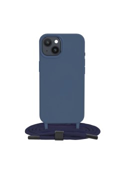 Husa pentru iPhone 14 - Techsuit Crossbody Lanyard - Blue