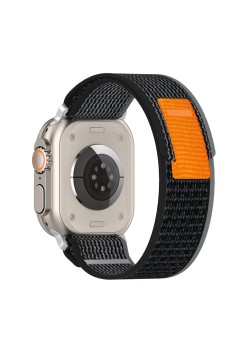 Curea pentru Apple Watch 1/2/3/4/5/6/7/8/9/SE/SE 2/Ultra/Ultra 2 (42/44/45/49mm) - Techsuit Watchband (W039) - Black / Gray